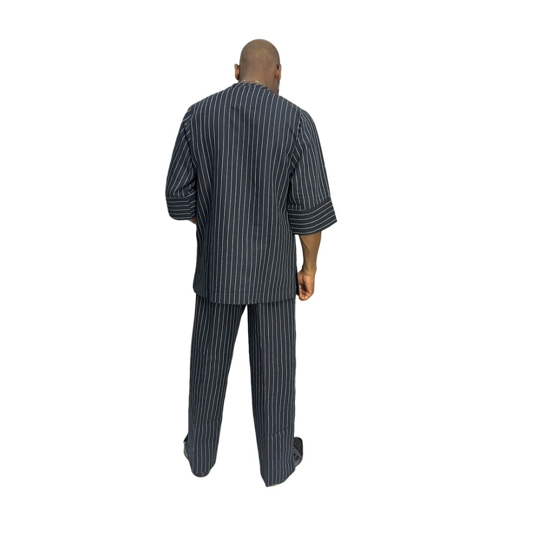 Blue and White Striped pants