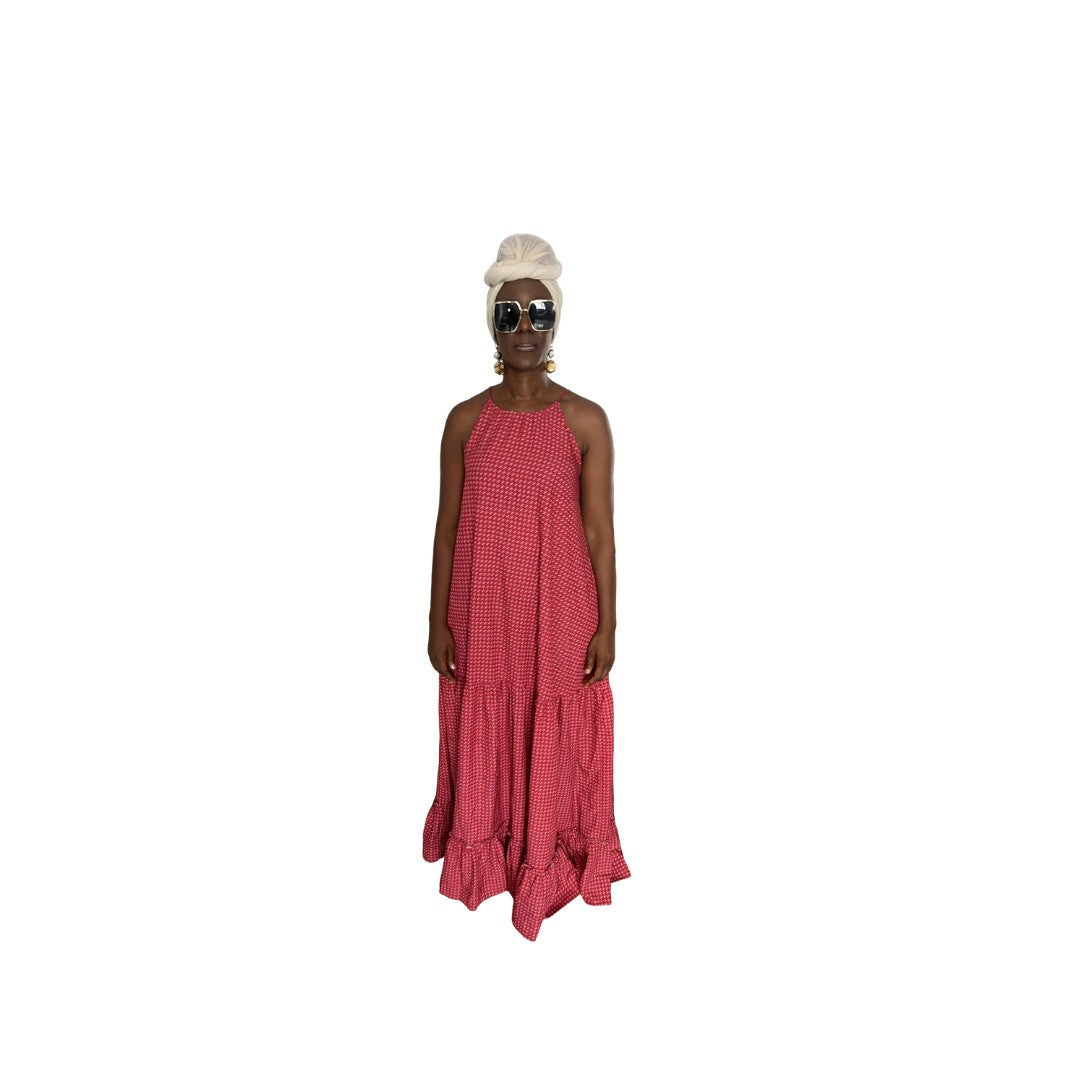 Red Tiered Maxi Dress