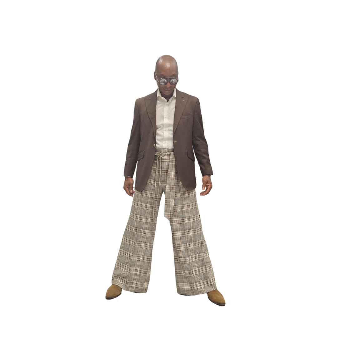 Brown and Black Check patterned pants