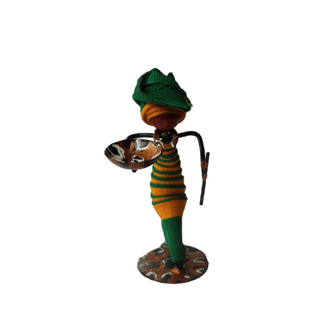 3pc Metal figurines, African Decor, Metal Figurines, Ladies in Asoke