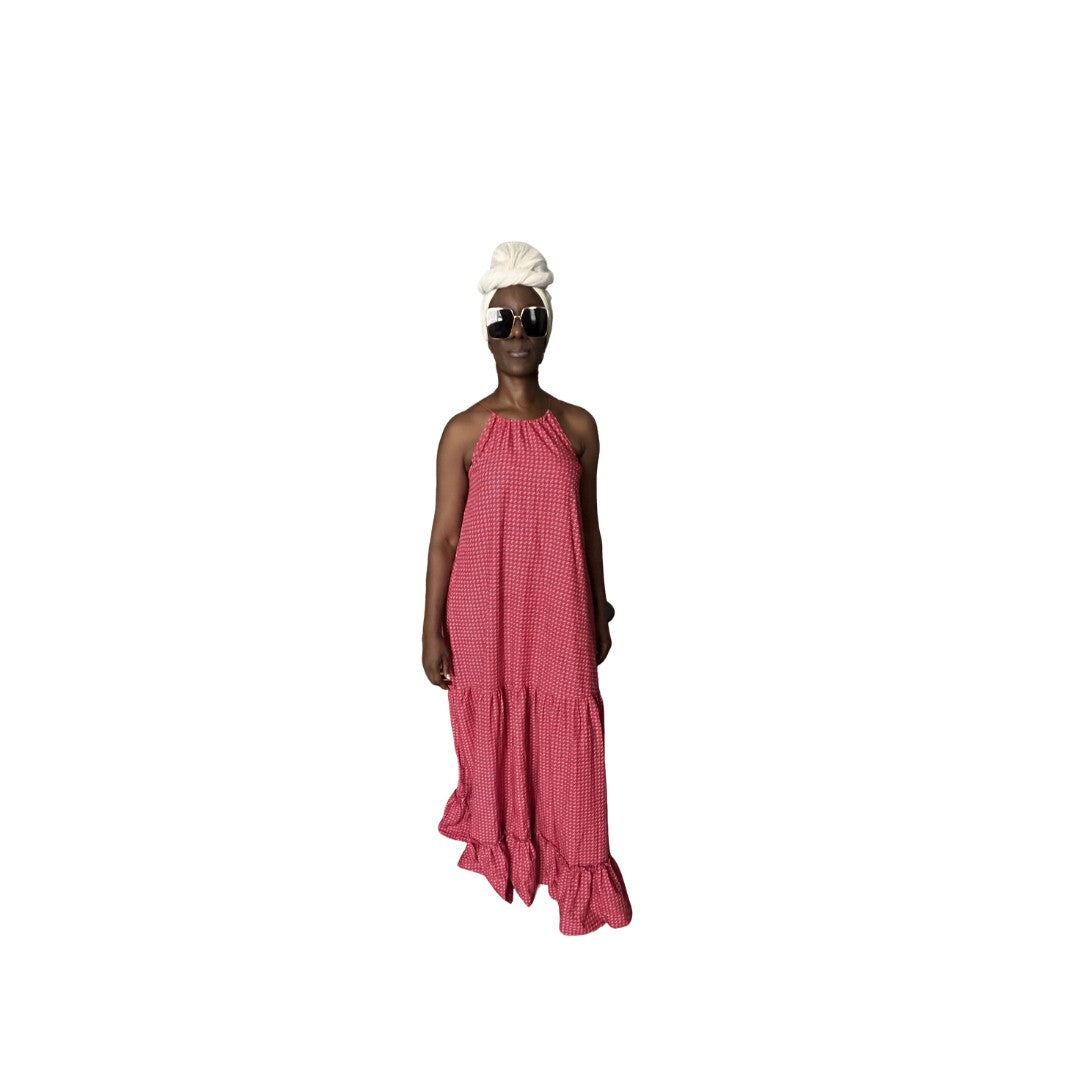 Red Tiered Maxi Dress