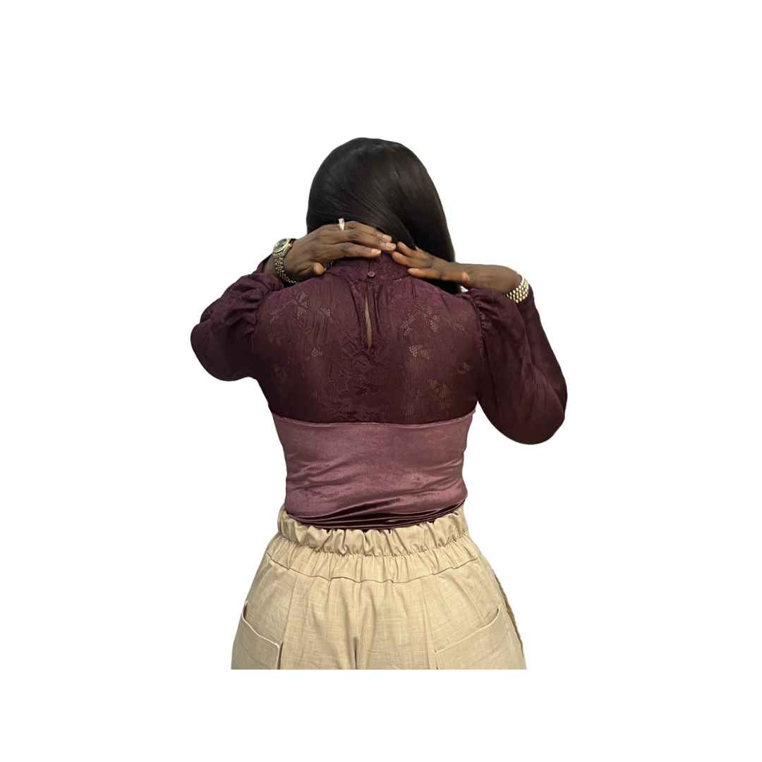 Purple Velvet Peplum Top