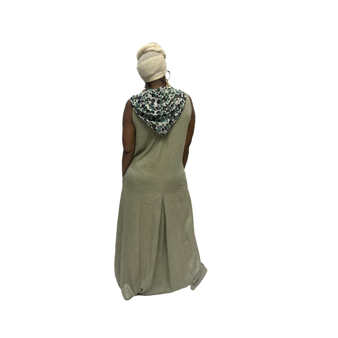 Gray Linen Maxi Dress