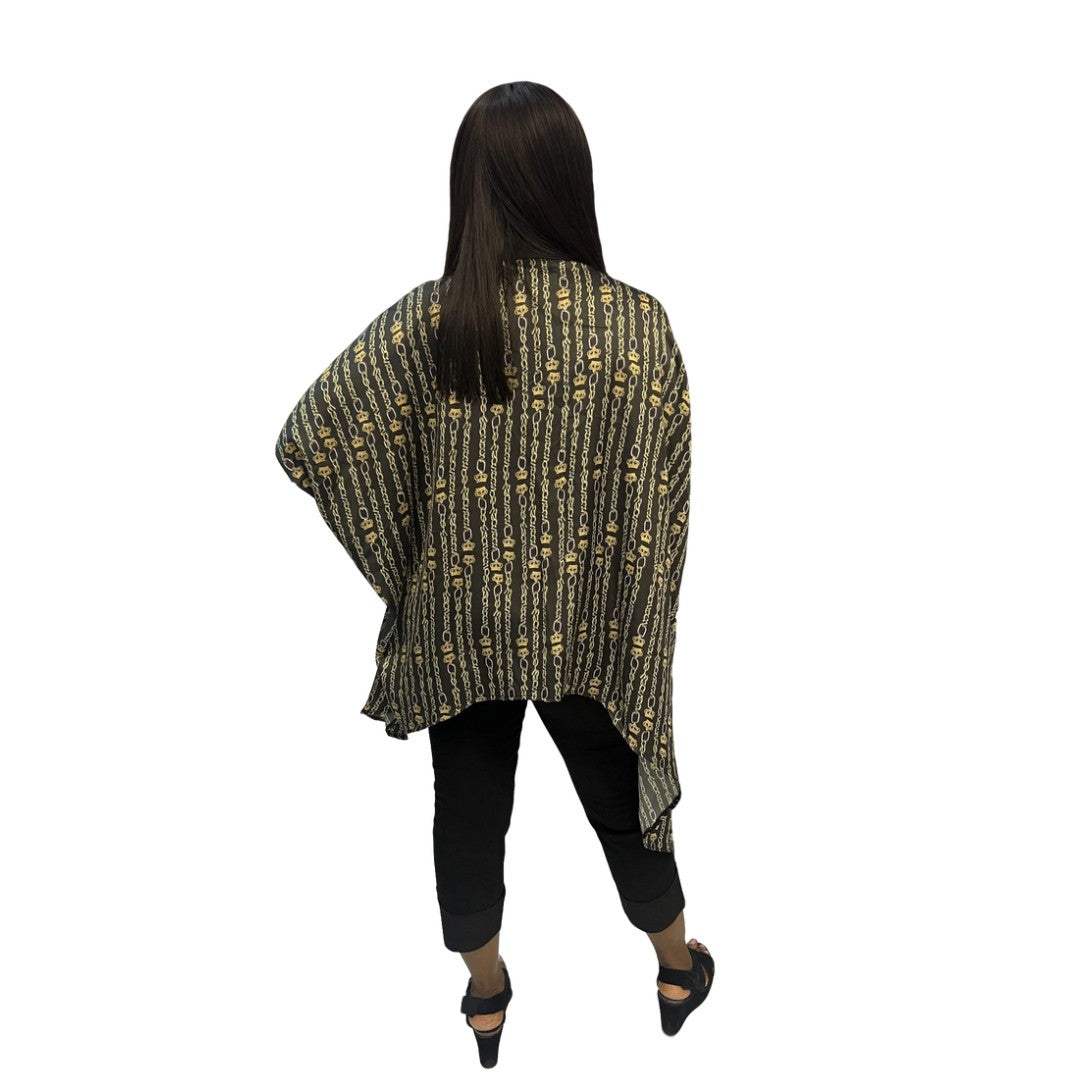 Black and Gold Batwing Top