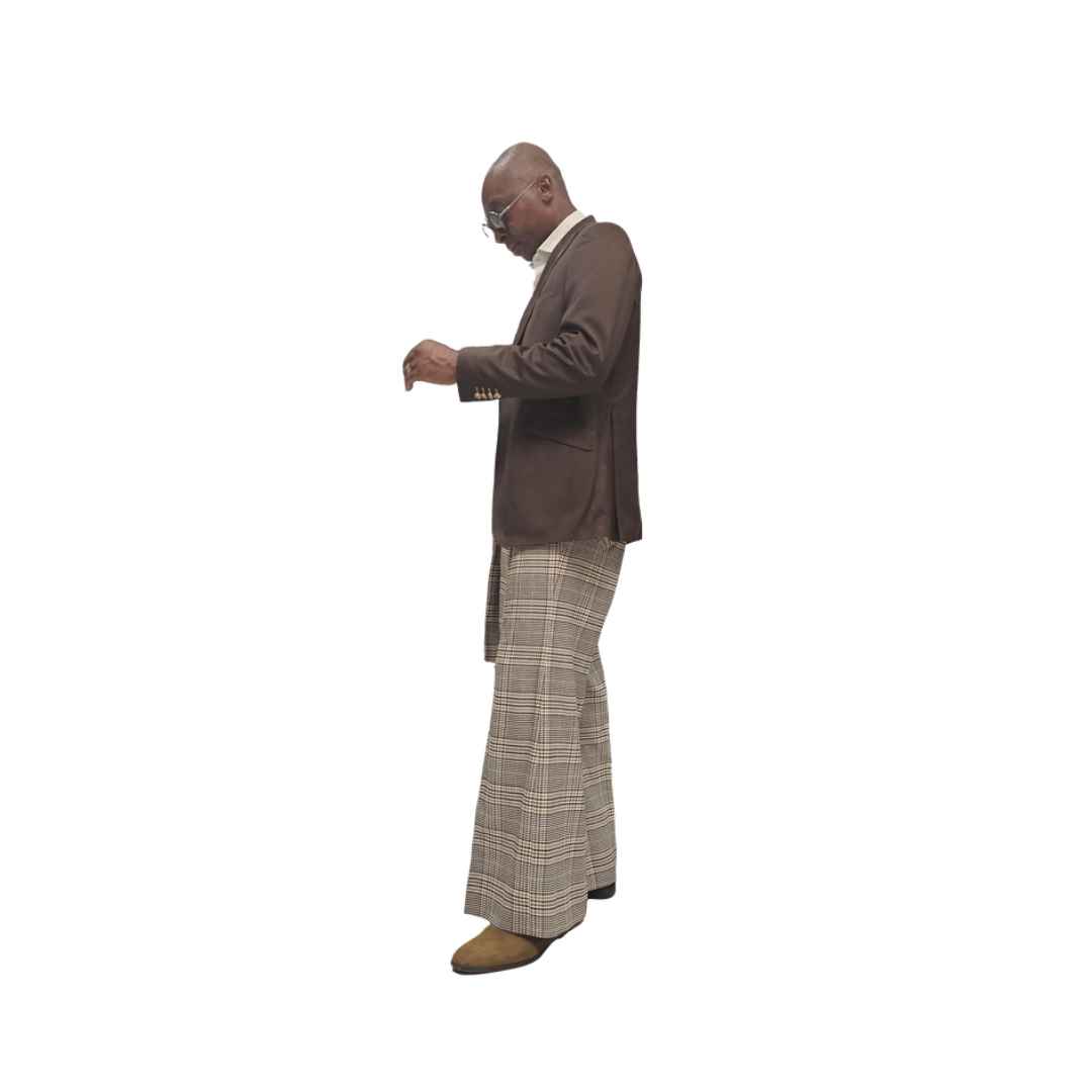 Brown and Black Check patterned pants