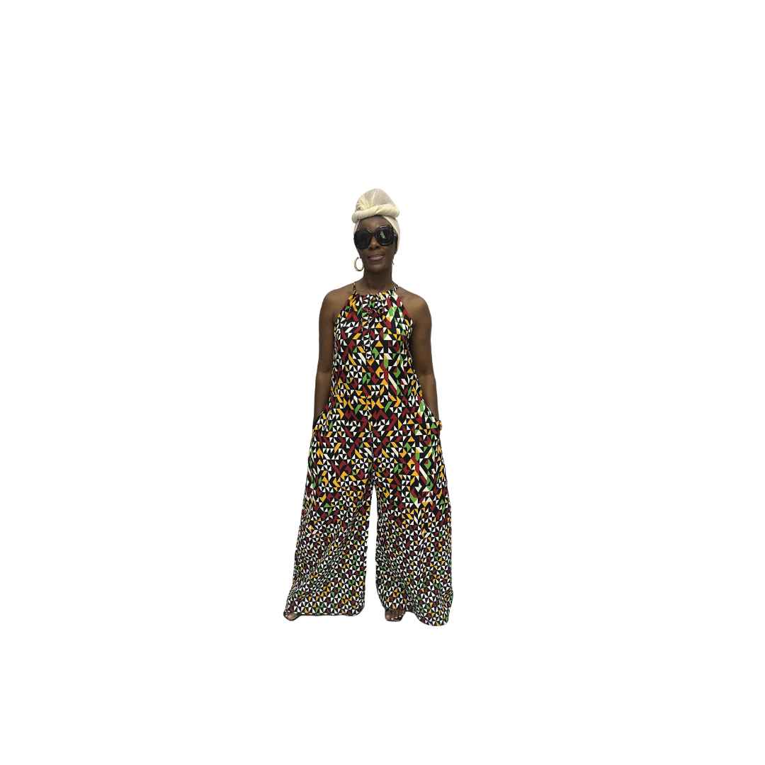 Multi-Colored Ankara Jumpsuit