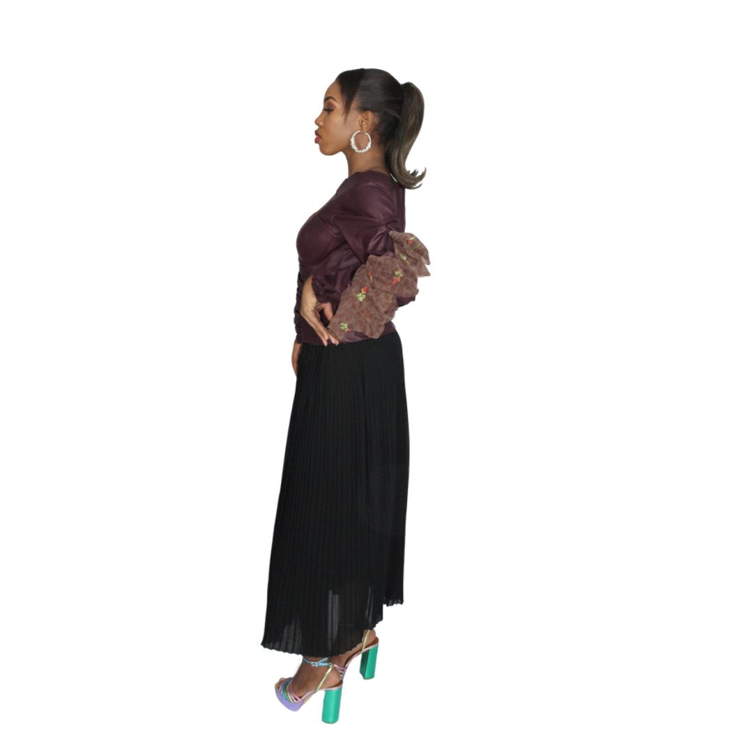 African Print Crop Top, Ankara Long Sleeve Top, African Print Wrap Top