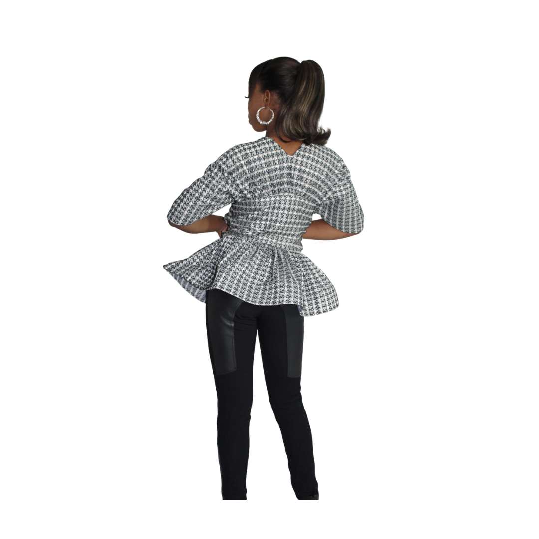 African Print Crop Top, Ankara Short Sleeves Top, African Print Wrap Top