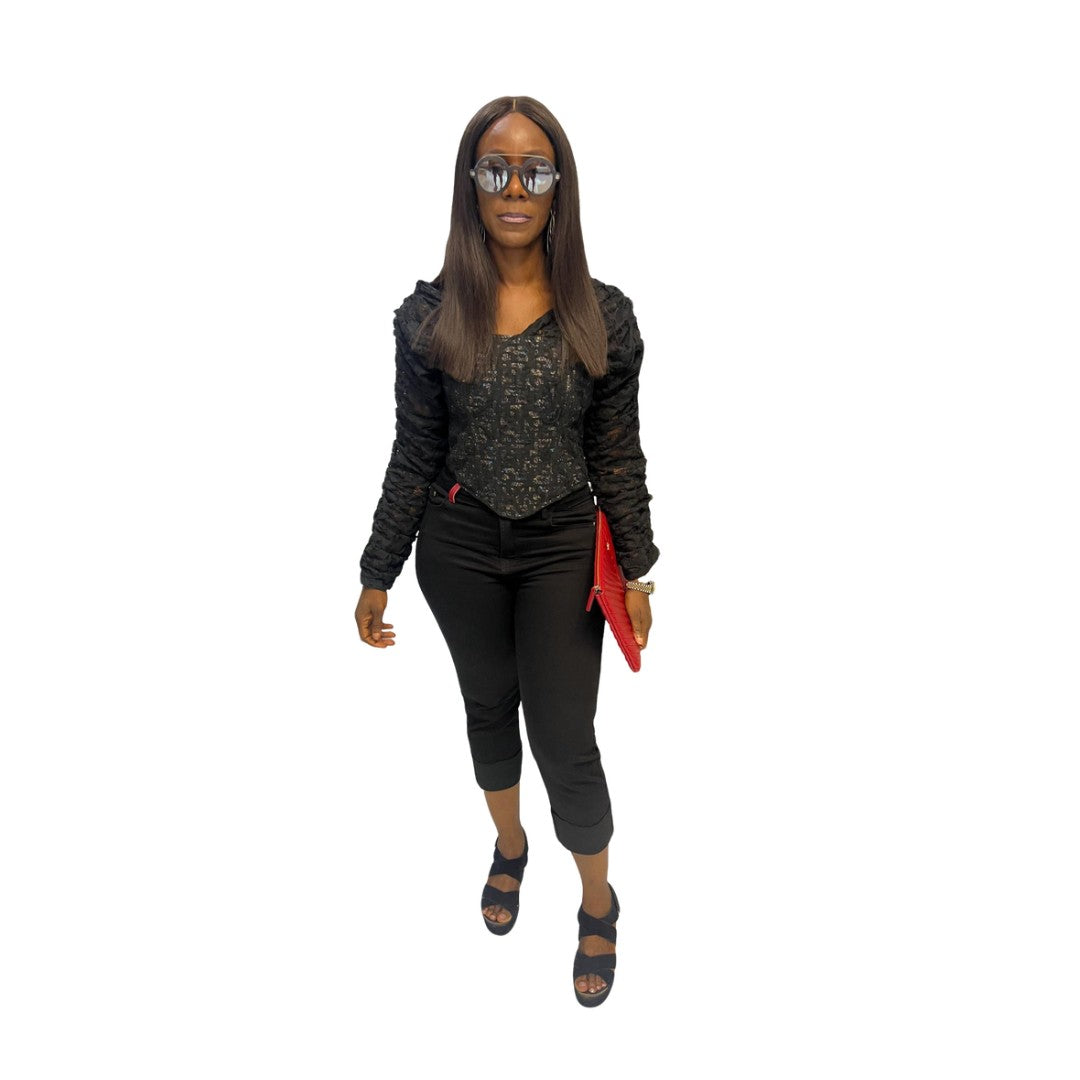 Black lace and Ankara Mix Corset
