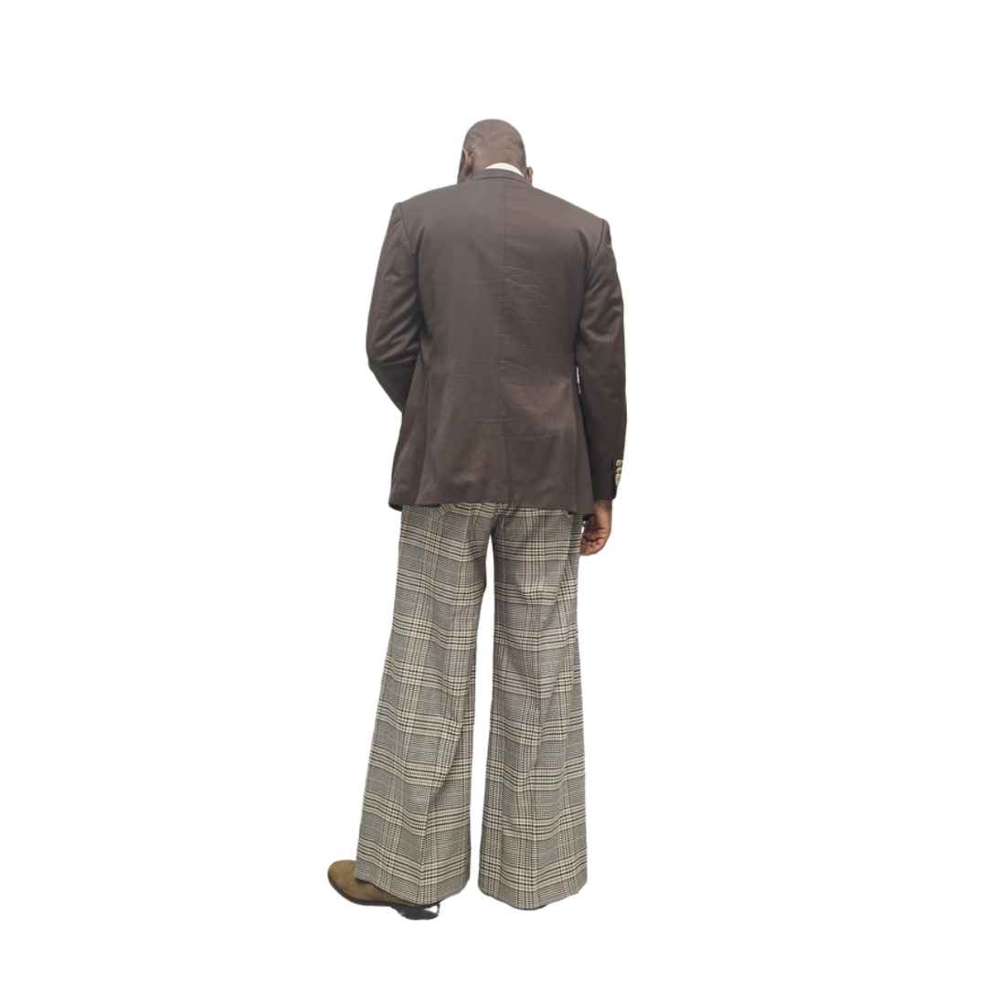 Brown and Black Check patterned pants