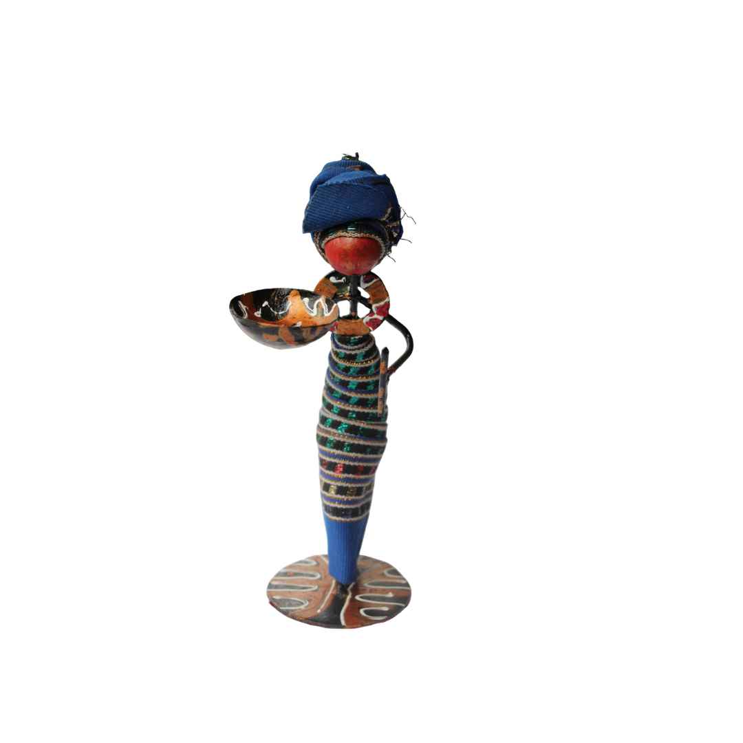 3pc Metal figurines, African Decor, Metal Figurines, Ladies in Asoke