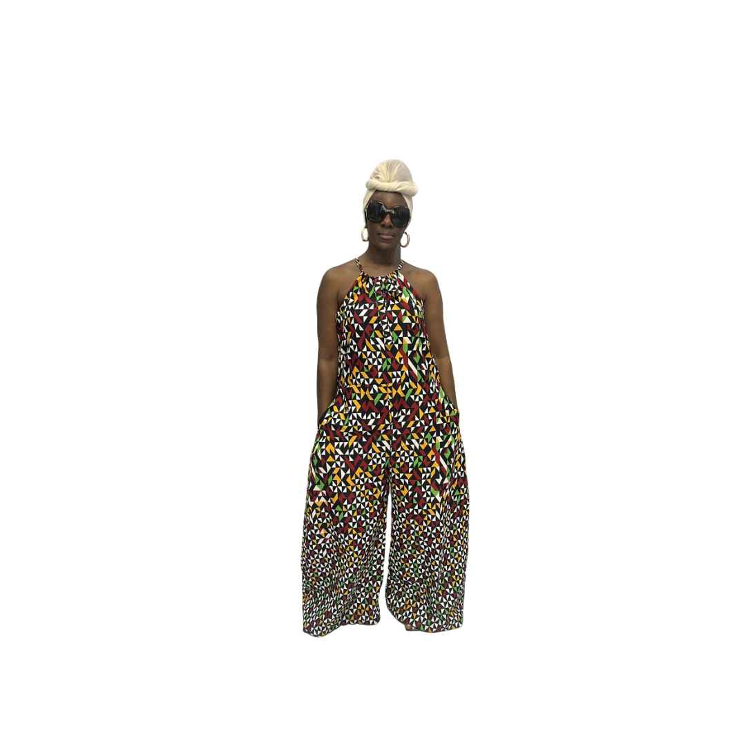 Multi-Colored Ankara Jumpsuit