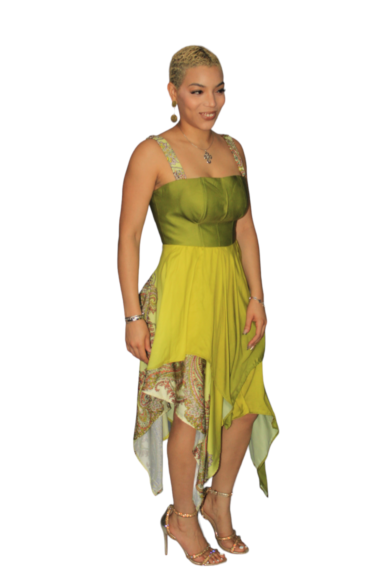 Lemon Green Handkerchief Dress