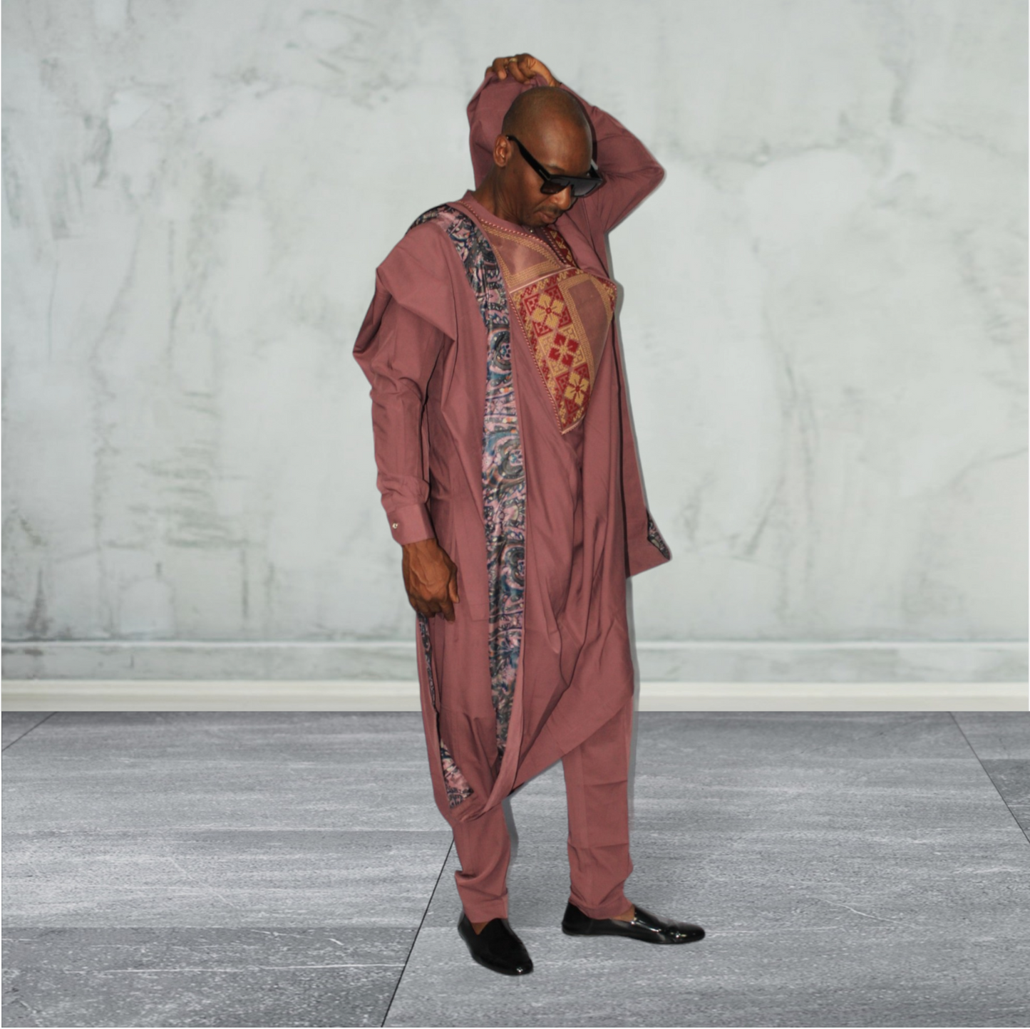 African 3piece Agbada outfit in Pink