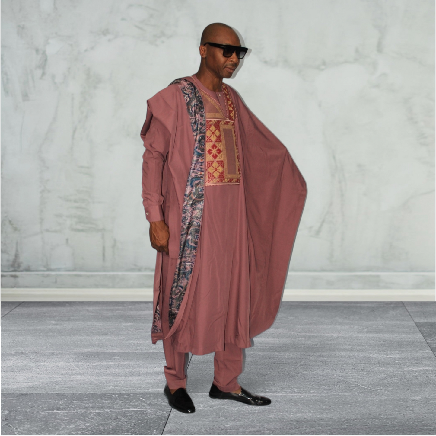 African 3piece Agbada outfit in Pink