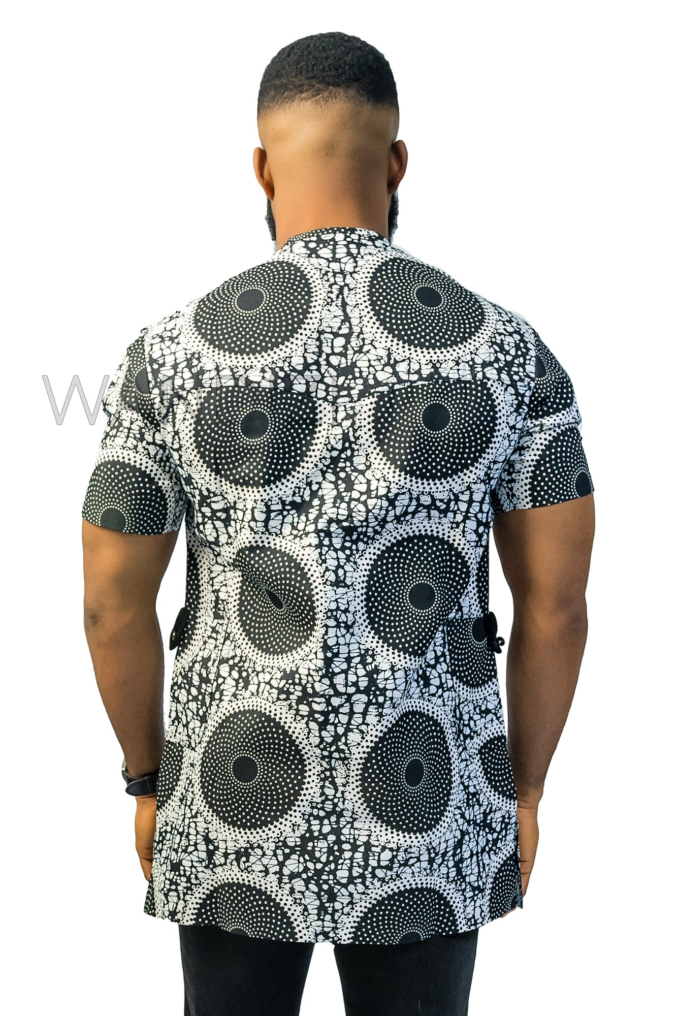 Black and White Ankara Shirt, African Men Clothing, African Mens Wear, Ankara Shirt