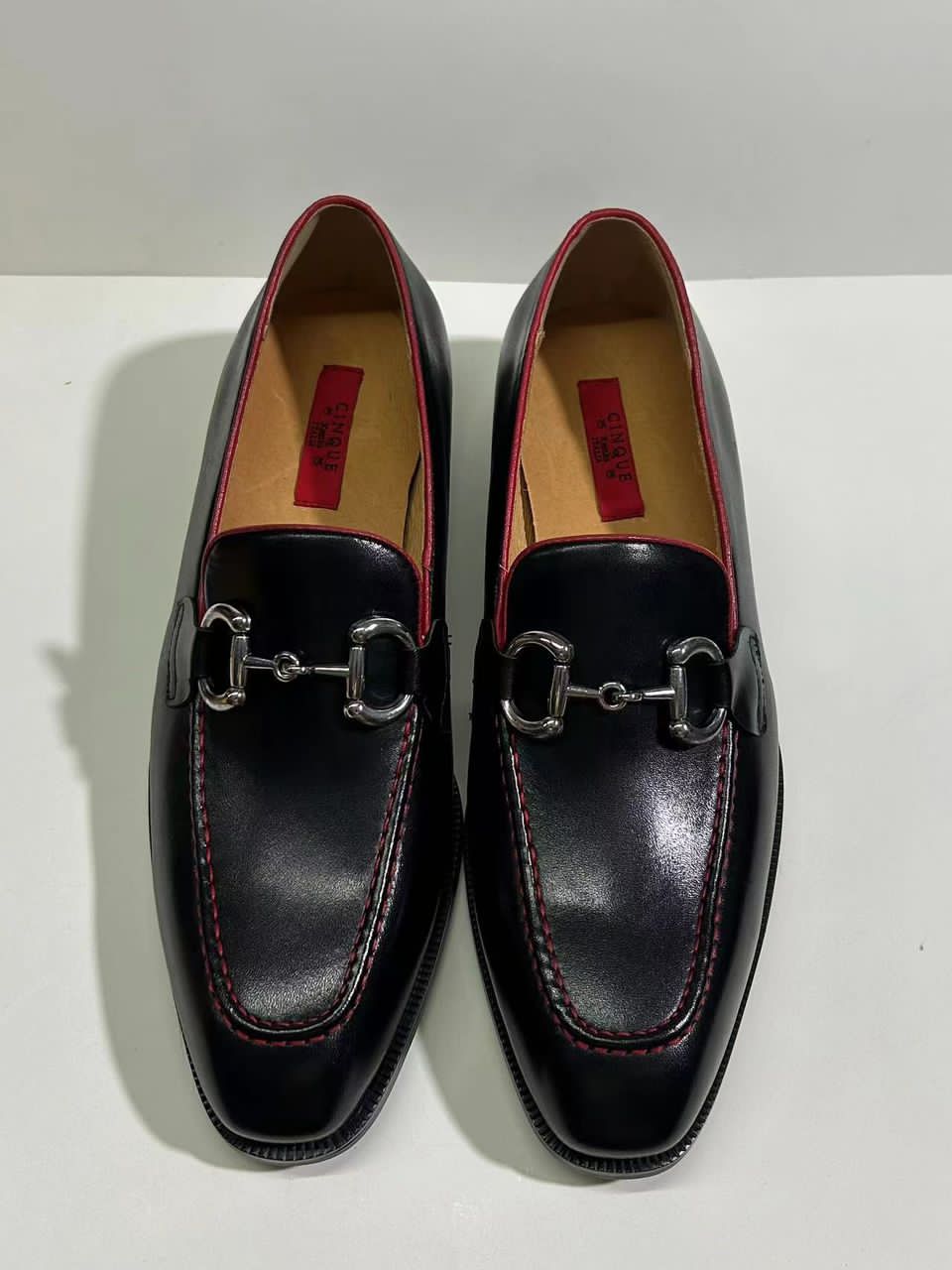Black Horsebit Leather Loafers