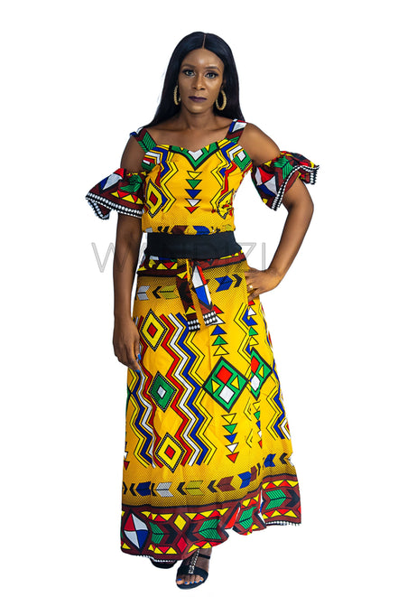 African Print Crop Top & Wrap Around Skirt, Ankara 2piece Skirt Set, African Clothing for Women