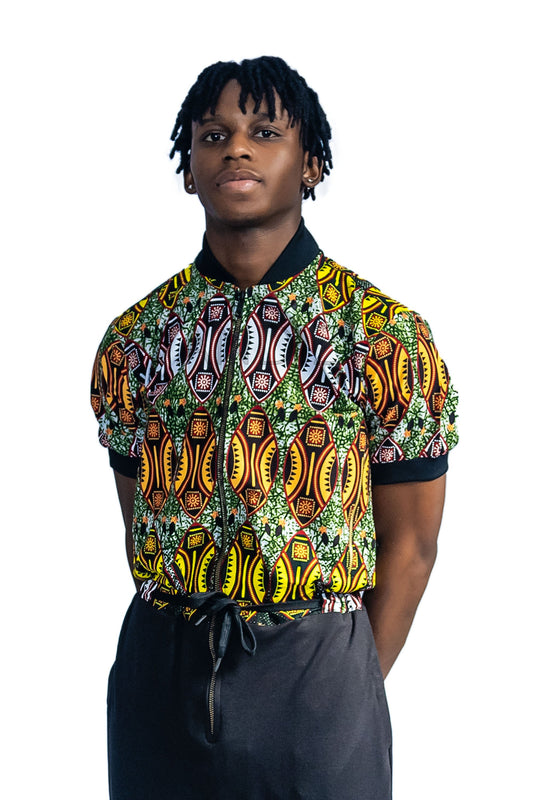 Ankara and Jersey Jumpsuit, African Print Mens Overall, Mens Jumpsuit, Mens Onesie, Gift For Him