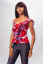 African Print One Shoulder Ruffled Top, Ankara Top,  African Print Top, Ruffled Top