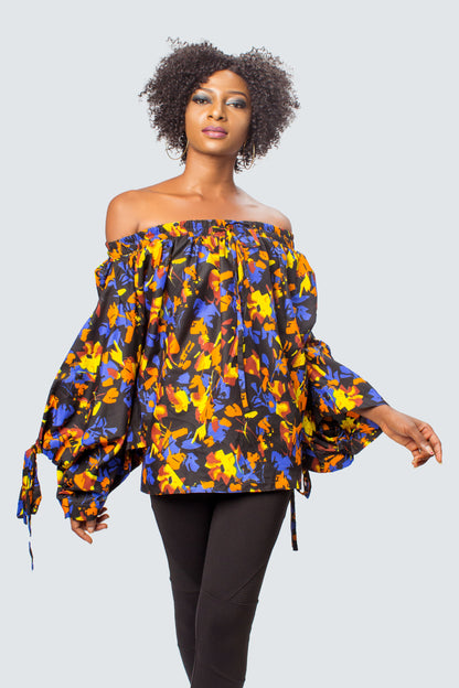 African Print Off the Shoulder Top, African Clothing, African Womens Clothing