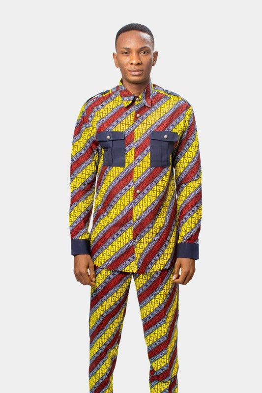 African Print Ankara Shirt with matching African Print Pants