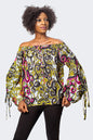 African Print Off the Shoulder Top, Off the Shoulder Print Top