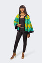 African Print Ankara Jacket with Velvet Taping, Ankara Jacket