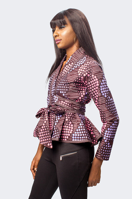 African Print Peplum Top, Ankara Peplum Jacket, Ankara Peplum Top