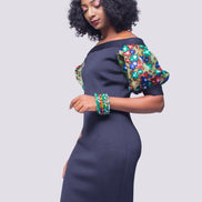 Slinky dress, Sexy dress, Womens clothing, Sheath scuba dress with lace mix, Off the shoulder dress