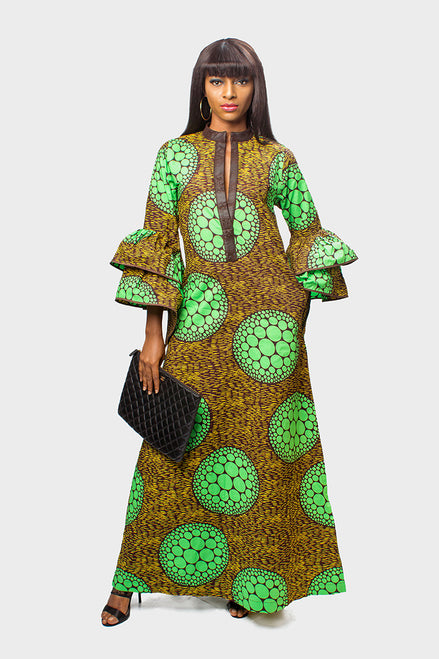 African Print Long Dress, Ankara Long Dress, Ankara Kaftan, African Kaftan Dress,