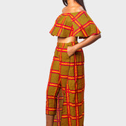 African Print Ankara Off the Shoulder Crop Top and Matching  Cape Pencil Pants
