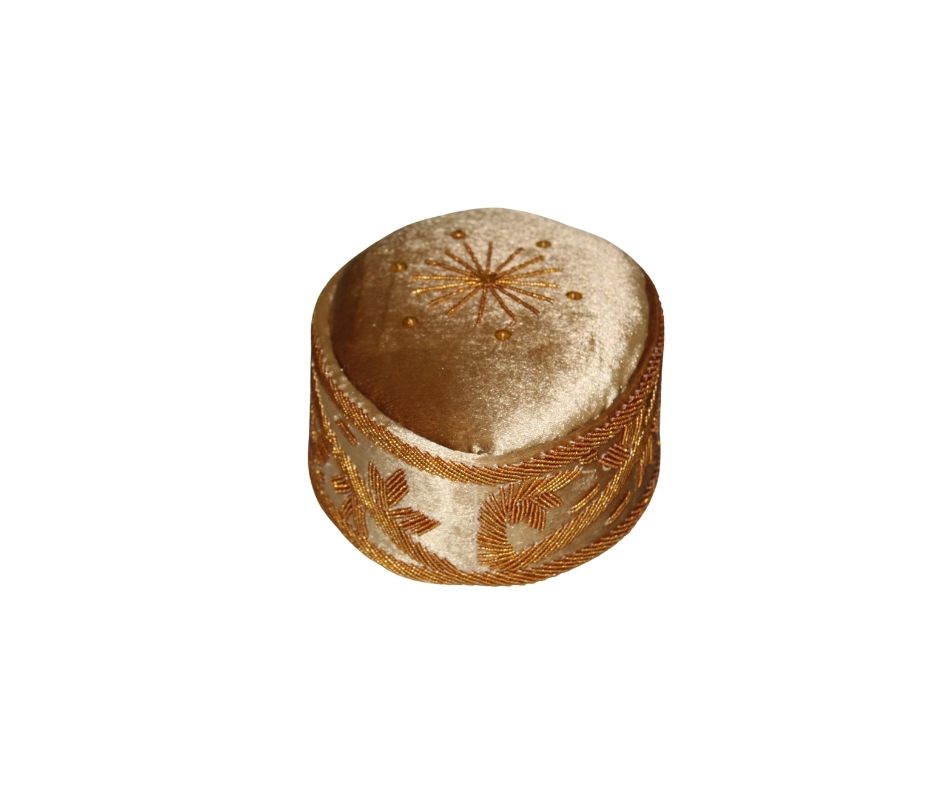 WANDIZI Velvet Hard Hat/Cap, Igbo Ozo Cap, Stoned Crown, Igbo Traditional Stoned Cap, Yoruba Cap