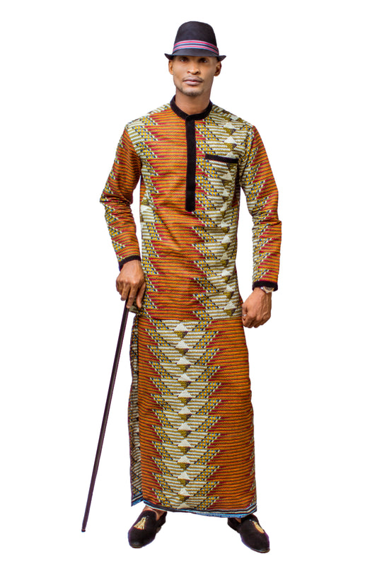 African Mens Clothing, African Mens Shirt and Wrapper, African Men's outfit, Traditional outfits