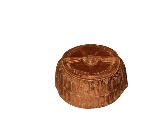 African Kufi Cap, Hausa Cap, Mallam Cap, African Mens Hat, Africa Kufi Hat, African Cap Brown