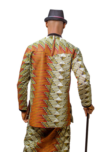 African Mens Clothing, African Mens Shirt and Wrapper, African Men's outfit, Traditional outfits