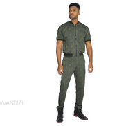 African Print Denim/Jeans Mens Jumpsuit, Mens Jean Jumpsuit, Mens Jumpsuit, Front Zip Jumpsuit
