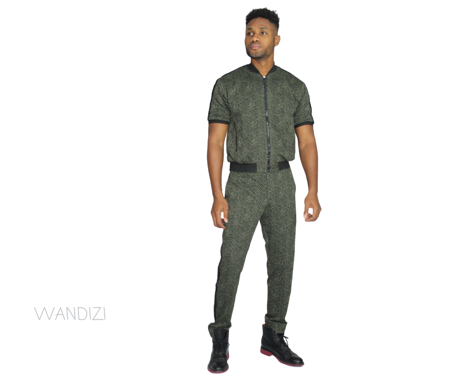 African Print Denim/Jeans Mens Jumpsuit, Mens Jean Jumpsuit, Mens Jumpsuit, Front Zip Jumpsuit