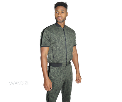 African Print Denim/Jeans Mens Jumpsuit, Mens Jean Jumpsuit, Mens Jumpsuit, Front Zip Jumpsuit