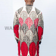 Red African Print Ankara Shirt, Mens Clothing, Ankara Shirt, African Wax Shirt