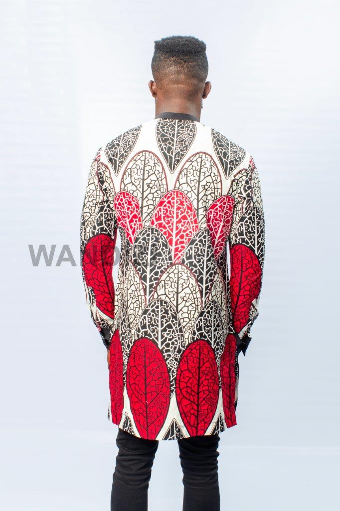 Red African Print Ankara Shirt, Mens Clothing, Ankara Shirt, African Wax Shirt