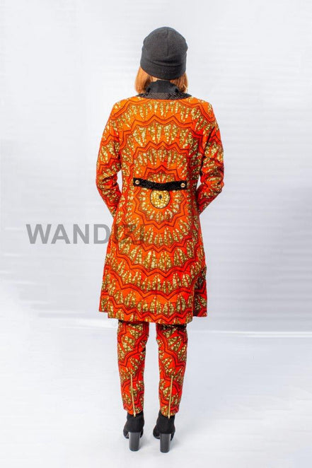 African Print Ankara Long Jacket and matching cigarette pants, Ankara Jacket, Ankara pants
