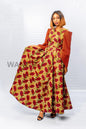 African Print Ankara Cold Shoulder Pleated Maxi Dress, African Wax Long Dress