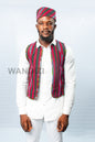 Aso Oke Waist Coat with matching fila cap, Aso Oke Vest, Aso Oke Cap, Mens Vest, Mens Shirt