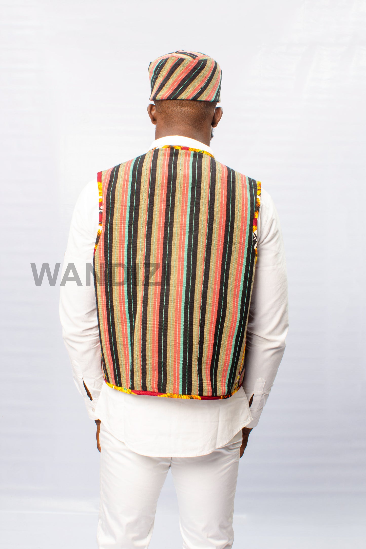 Aso Oke Waist Coat with matching fila cap, Aso Oke Vest, Aso Oke Cap, Mens Vest, Mens Shirt