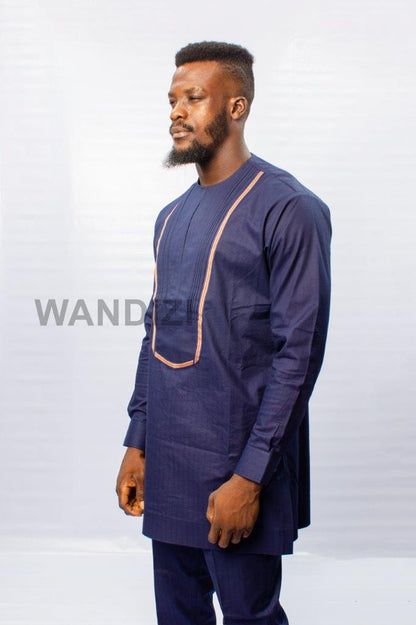 Blue African Men Suit, African Mens Wear, African Mens Clothing, African Wedding Mens