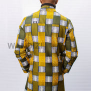 African Print Ankara Long Coat with Front zipper, Ankara Long Coat, African wax long coat