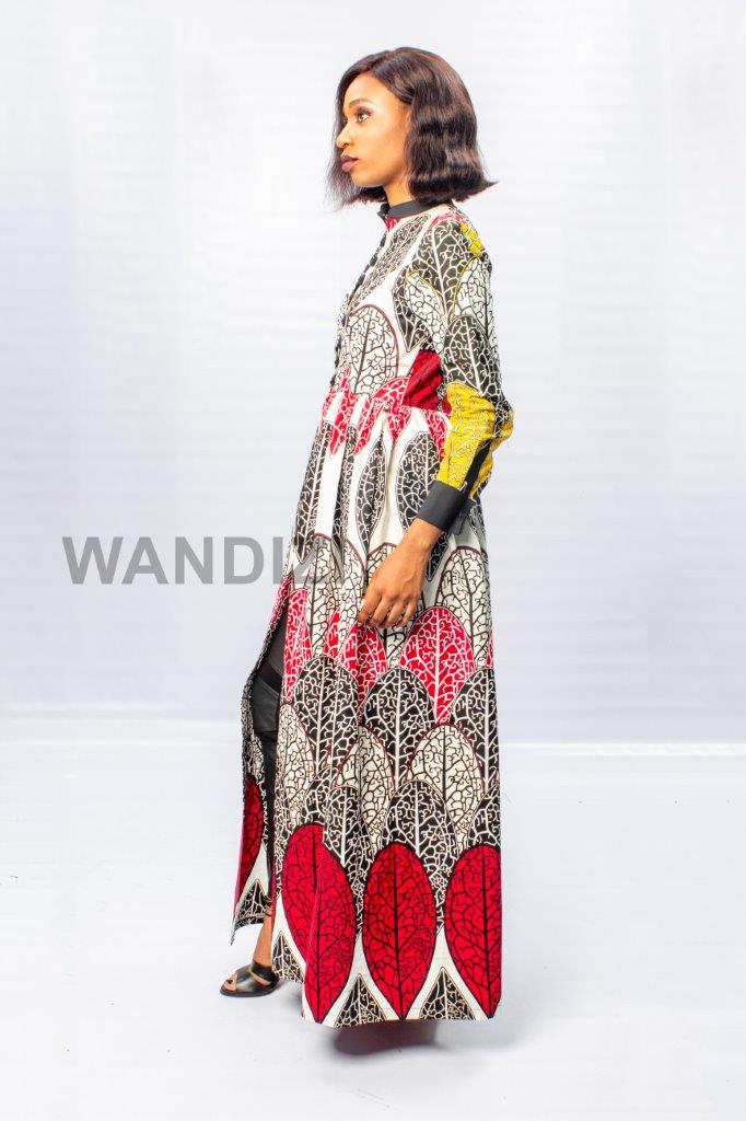 Red African Print Long Transformer Dress, African Couples Outfit, Valentines Day gift For Her,