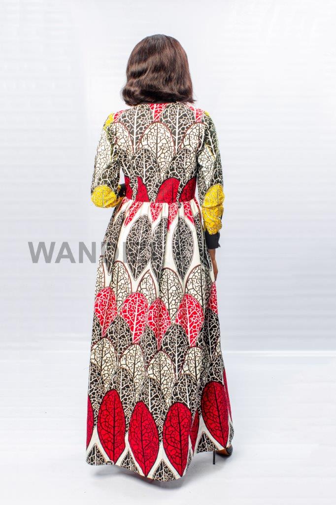 Red African Print Long Transformer Dress, African Couples Outfit, Valentines Day gift For Her,