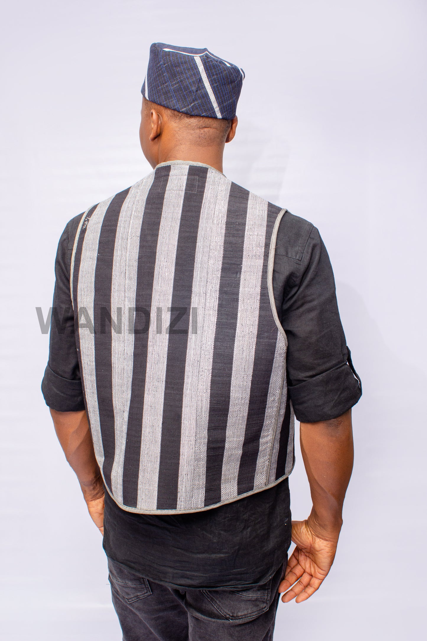 Aso Oke Waist Coat with matching fila cap, Aso Oke Vest, Aso Oke Cap, Mens Vest, Mens Shirt